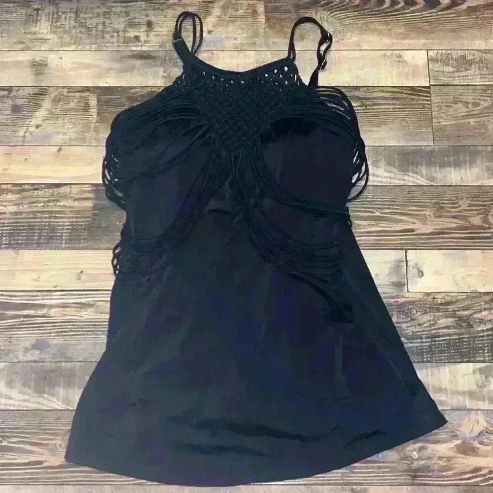 Swimsuits for All Macrame neck dress one piece swimsuit size 22